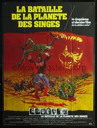 c337 BATTLE FOR THE PLANET OF THE APES French one-panel movie poster '73 great sci-fi artwork!