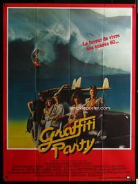 c349 BIG WEDNESDAY French one-panel movie poster '78 John Milius classic surfing movie, great image!