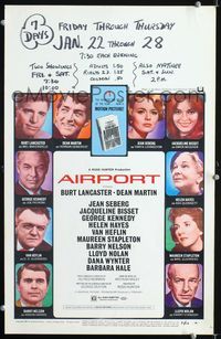 c024 AIRPORT window card poster '70 Burt Lancaster, Dean Martin, Jacqueline Bisset, Jean Seberg