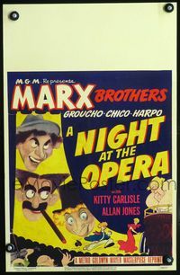 c200 NIGHT AT THE OPERA window card poster R48 great full color Al Hirschfeld art of the Marx Bros!