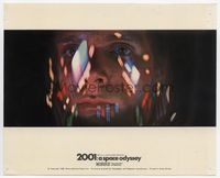 d003 2001: A SPACE ODYSSEY English FOH lobby card '68 great Cinerama super close up of Kier Dullea!