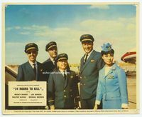 d008 24 HOURS TO KILL English FOH lobby card '65 airplane pilots Mickey Rooney & Lex Barker!