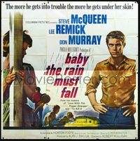 1a004 BABY THE RAIN MUST FALL 6sh '65 Steve McQueen gets in trouble & gets under Lee Remick's skin!