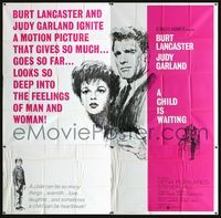 1a010 CHILD IS WAITING six-sheet '63 cool Howard Terpning art of Burt Lancaster & Judy Garland!