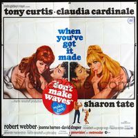 1a013 DON'T MAKE WAVES six-sheet movie poster '67 Tony Curtis, Sharon Tate, Claudia Cardinale