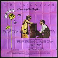 1a021 FUNNY LADY six-sheet movie poster '75 Barbra Streisand watches James Caan play piano!