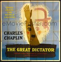 1a024 GREAT DICTATOR six-sheet movie poster R58 Charlie Chaplin in WWII!