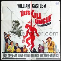 1a033 LET'S KILL UNCLE six-sheet movie poster '66 William Castle, wacky horror comedy artwork!