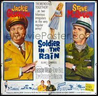 1a055 SOLDIER IN THE RAIN six-sheet movie poster '64 misfit soldiers Steve McQueen & Jackie Gleason!