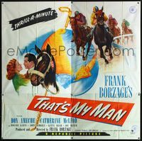 1a057 THAT'S MY MAN six-sheet movie poster '47 Don Ameche, wonderful horse racing artwork!