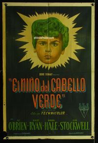 1a415 BOY WITH GREEN HAIR Argentinean movie poster '48 great art of Dean Stockwell!