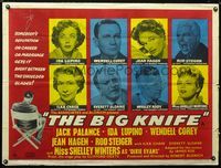 1a078 BIG KNIFE British quad movie poster '55 Robert Aldrich, Jack Palance, Ida Lupino