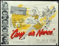 1a089 CARRY ON NURSE British quad movie poster '60 art of sexy English Shirley Eaton!