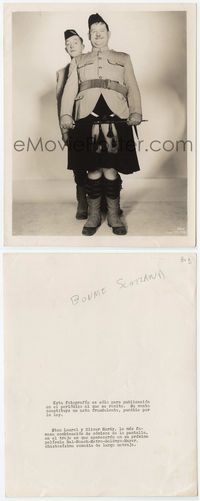 1b029 BONNIE SCOTLAND 8x10 still '35 fantastic full-length portrait of Laurel & Hardy in costume!