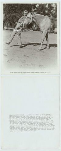 1b313 TRUE CONFESSION candid 8x10 still '37 Carole Lombard at her ranch with her Palomino horse!