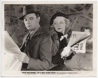 1b091 FRONT PAGE WOMAN 8x10.25 '35 great 2-shot of Bette Davis & George Brent reading newspaper!