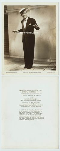 1b086 FOLIES-BERGERE 8x10 movie still '35 great smiling full-length Maurice Chevalier portrait!