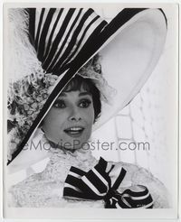 1b202 MY FAIR LADY 8x10 movie still '64 fantastic close up of Audrey Hepburn in gown & hat at races!