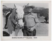 1b209 NIGHT RAIDERS 8x10 movie still '52 great close up of Whip Wilson with his white horse!
