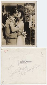 1b228 PHILADELPHIA STORY 8x10 still '40 wonderful kiss close up of Cary Grant & Katharine Hepburn!