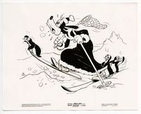1b231 POLAR TRAPPERS 8x10 still '38 great image of Goofy in arctic carrying penguins on his skis!