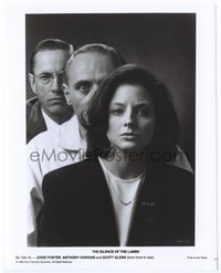 1b268 SILENCE OF THE LAMBS 8x10 '90 great comic 3-shot of Jodie Foster, Anthony Hopkins & Glenn!