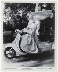 1b269 SINGING NUN 8x10 '66 great close up image of Debbie Reynolds riding Vespa with habit blowing!