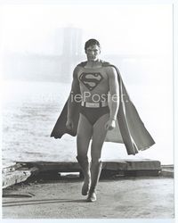 1b289 SUPERMAN 8x10 still '78 great full-length standing portrait of Christopher Reeve in costume!