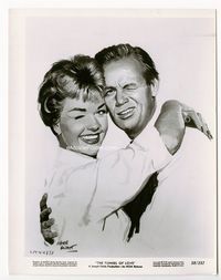 1b316 TUNNEL OF LOVE 8x10 still.25 '58 great winking art portrait of Doris Day & Richard Widmark!