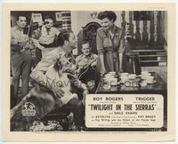 1b318 TWILIGHT IN THE SIERRAS English FOH lobby card '50 Roy Rogers, Dale Evans & cool Collie dog!