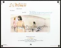 1c273 3 WOMEN half-sheet movie poster '77 Robert Altman, Shelley Duvall, Sissy Spacek, Janice Rule