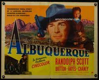 1c289 ALBUQUERQUE style B half-sheet '48 Randolph Scott, Gabby Hayes, Barbara Britton in New Mexico!
