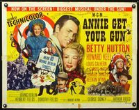 1c295 ANNIE GET YOUR GUN style A 1/2sheet '50 Betty Hutton as the greatest sharpshooter, Howard Keel