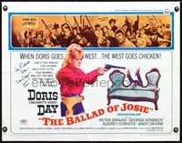 1c304 BALLAD OF JOSIE signed half-sheet movie poster '68 by quick-draw Doris Day with pistol!
