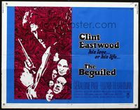 1c309 BEGUILED half-sheet movie poster '71 cool art of Clint Eastwood, Geraldine Page, Don Siegel