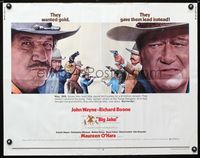 1c312 BIG JAKE half-sheet poster '71 Richard Boone wanted gold but John Wayne gave him lead instead!