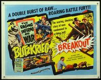 1c315 BLITZKRIEG/BREAKOUT half-sheet poster '59 the horror of war as it really is, inhuman & ugly!