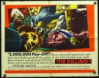 1c447 KILLING half-sheet movie poster '56 Stanley Kubrick, classic dead bodies movie climax image!