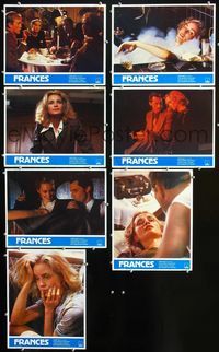 1d058 FRANCES 7 English movie lobby cards '82 Jessica Lange as cult actress Frances Farmer!
