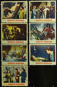 1d003 ADVENTURES OF QUENTIN DURWARD 7 movie lobby cards '55 hero Robert Taylor romances Kay Kendall!