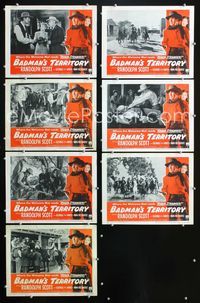 1d015 BADMAN'S TERRITORY 7 movie lobby cards R54 Randolph Scott, Gabby Hayes, Ann Richards