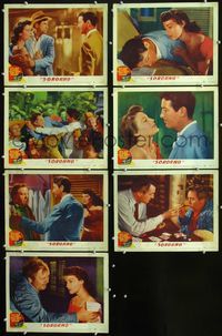 1d022 BRIBE 7 lobby cards '49 Robert Taylor, sexy young Ava Gardner, Charles Laughton, Vincent Price