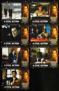 1d027 CIVIL ACTION 7 int'l movie lobby cards '98 John Travolta, William H. Macy, Tony Shalhoub