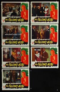 1d047 FALCON'S ALIBI 7 movie lobby cards '46 detective Tom Conway as The Falcon, Rita Corday