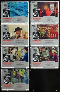 1d063 FUTUREWORLD 7 movie lobby cards '76 Peter Fonda, Blythe Danner, cyborg cowboy Yul Brynner!