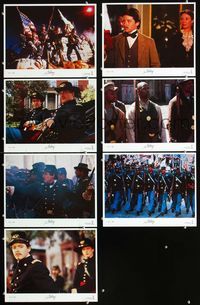 1d067 GLORY 7 movie lobby cards '89 Morgan Freeman, Matthew Broderick, Denzel Washington, Civil War!