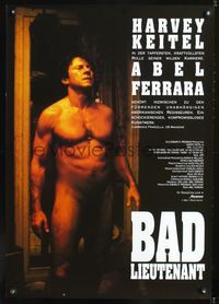 1e204 BAD LIEUTENANT German movie poster '92 Abel Ferrara, huge close up of nude Harvey Keitel!