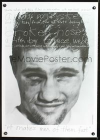 1e216 BROKEN NOSES German movie poster '87 Bruce Weber, great close up of boxer Andy Minsker!