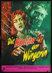 1e219 CAT GIRL German movie poster '57 English horror, cool different artwork by Kede!