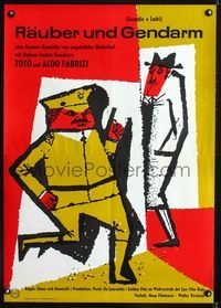 1e223 COPS & ROBBERS German movie poster '51 Toto, Aldo Fabrizi, great Hans Hillmann art!